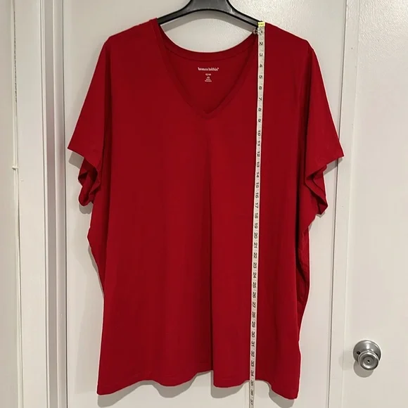 Women Within 6X (42–44) Plus Red t-shirt, 100% cotton - Picture 3 of 5